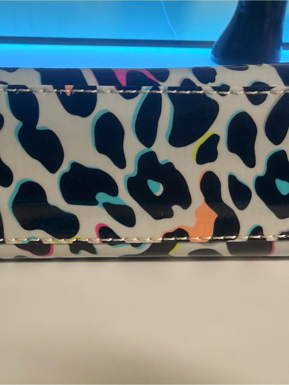Consuela Multicolor Neon Leopard Half-Moon Cosmetic Bag - Picture 5 of 8